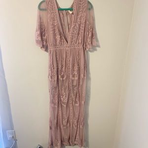 NWOT Mauve Lace Romper Dress